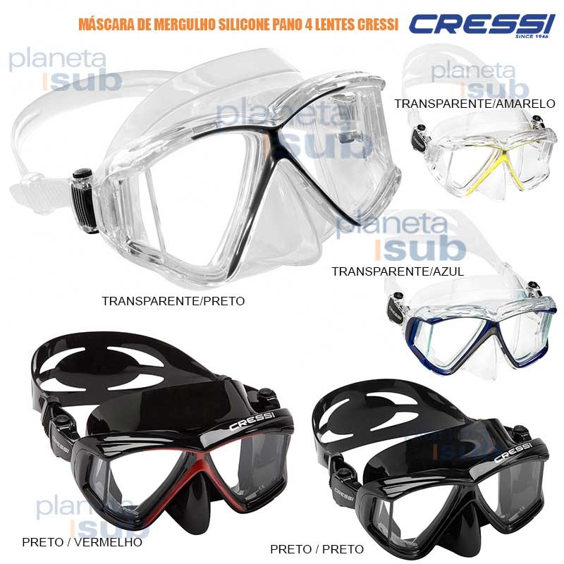 M Scara De Mergulho Silicone Pano Lentes Cressi Planeta Sub